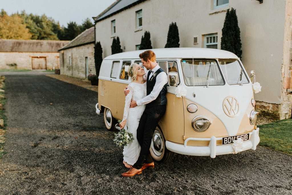 Warm photo cold day doing VW Wedding at Healey Barn